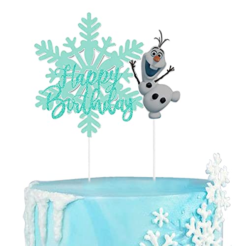 HASTHIP® Happy Frozen Birthday Elsa Cake Topper, Frozen Theme Birthday Decoration for Girl Kids/Frozen Elsa Princess Theme Birthday Decoration Ttems