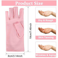 MAYCREATE® Anti UV Gloves for Gel Nail Lamp, Professional UV Protection Gloves for Manicures, UPF 50+ Stretchy Women Fingerless Nail Dryer UV Gloves for Nails - Pink