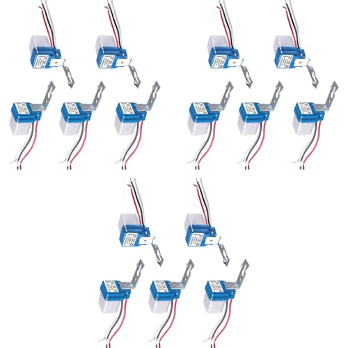 Serplex® 15PCS Photocell Switch AC 220V 10A Automatic Dusk-to-Dawn Photoswitch Auto On Off Light Sensor Control for Pathway Porch Stair Home Lighting