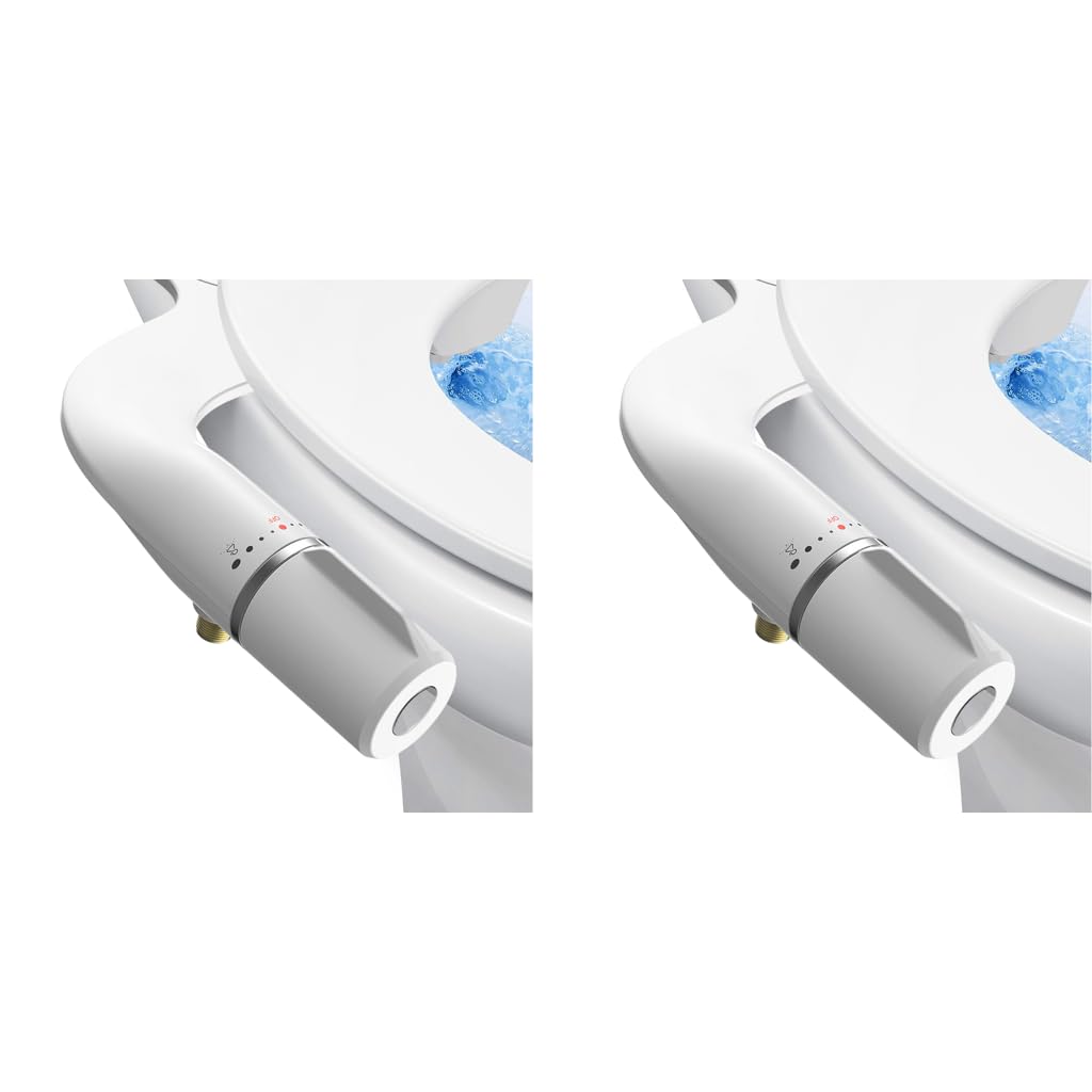 HANNEA Jet Spray for Toilet with Dual Nozzles and Adjustable Water Pressure | 2PCS Non‑Electric ABS Bidet Attachment