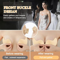 MAYCREATE® Removable Push Up Bra Pads Invisible Women Push Up Bra Pad for D/E Cups Non-slip Sticky for Off-shoulders, Gown, Wedding Dress, Beige