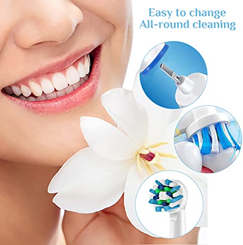 MAYCREATE® Replacement Brush Heads Compatible With Pack of 8 Generic Crossaction Electric Toothbrush Heads For Oralb Braun Bases White 2 PCS