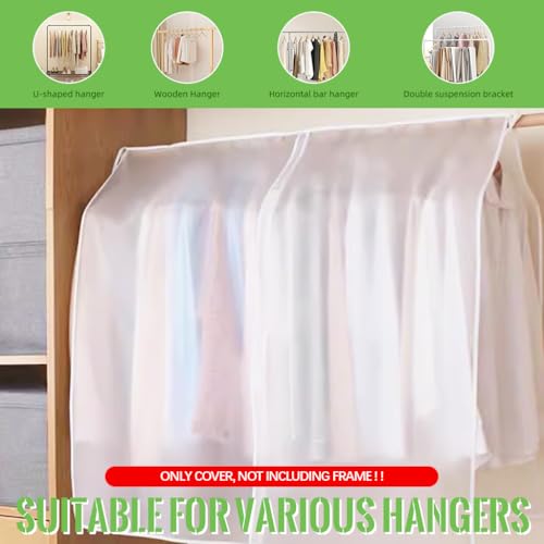 HASTHIP® Clothes Rack Cover, Garment Rack Cover Large PEVA Translucent Clothing Dustproof/Waterproof Cover for Suits, Coats, Sweaters, Shirts (Not Including Frame) 3 PCS