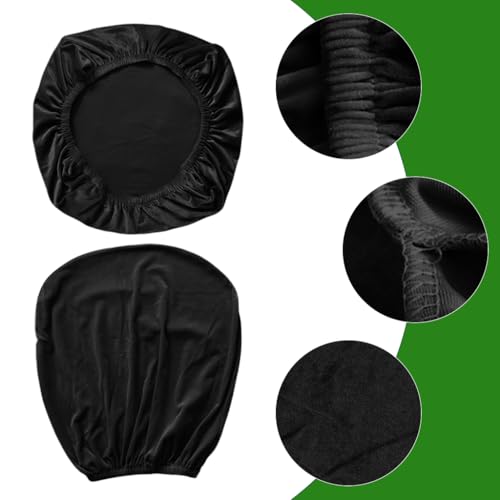 HASTHIP® Office Seat Cover for Chair - Stretch Spandex Velvet Computer Office Chair Covers Removable Washable Universal Chairs Slipcovers Seat Cover (Chairs Seats Coveres + Backrest Coveres)-Black
