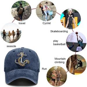 Zibuyu Baseball Cap for Outdoor Sports with Adjustable Buckle and Cotton Denim | Navy Blue