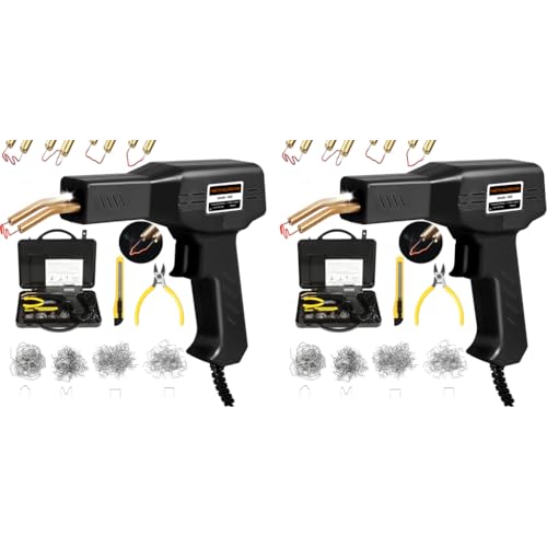 Serplex® 50W Plastic Welder Welding Machine Hot Stapler Gun Car Bumper Repair Kit with Staples Portable Toolbox for Bumper Kayak Plastic Product Repairs 2PCS