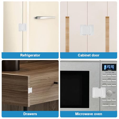 SNOWIE SOFT® 8PCS Cabinet Locks Safety for Drawer Child-Proof Lock Anti-Pinch Self Adhesive Furniture for Door Baby Products Home