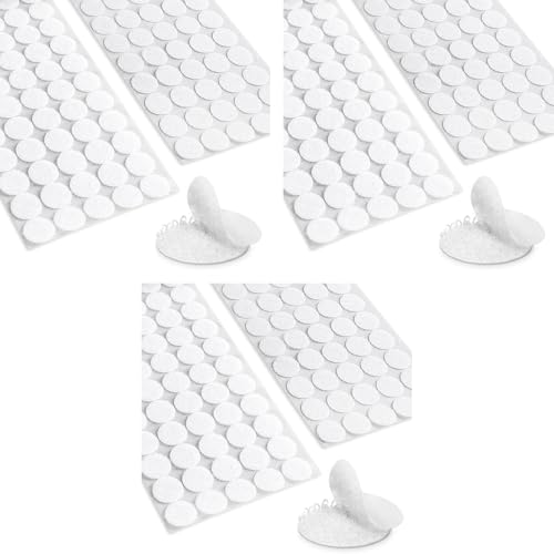 ZIBUYU® 100 Set Round Velcro Tapes with Self Adhesive 2Cm Dia Reusable Waterproof Sticky Back Dots Hook and Loop Tape for Classroom Setups Office Home White 3PCS