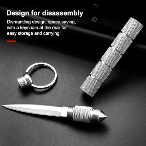 SANNIDHI® Portable Self Defence Tool with Keyring Heavy Duty Stainless Steel Utility Multipurpose Cutter Tool Box Cutter Pressed Tea Brick Stick Emergency Tool Silver X 2