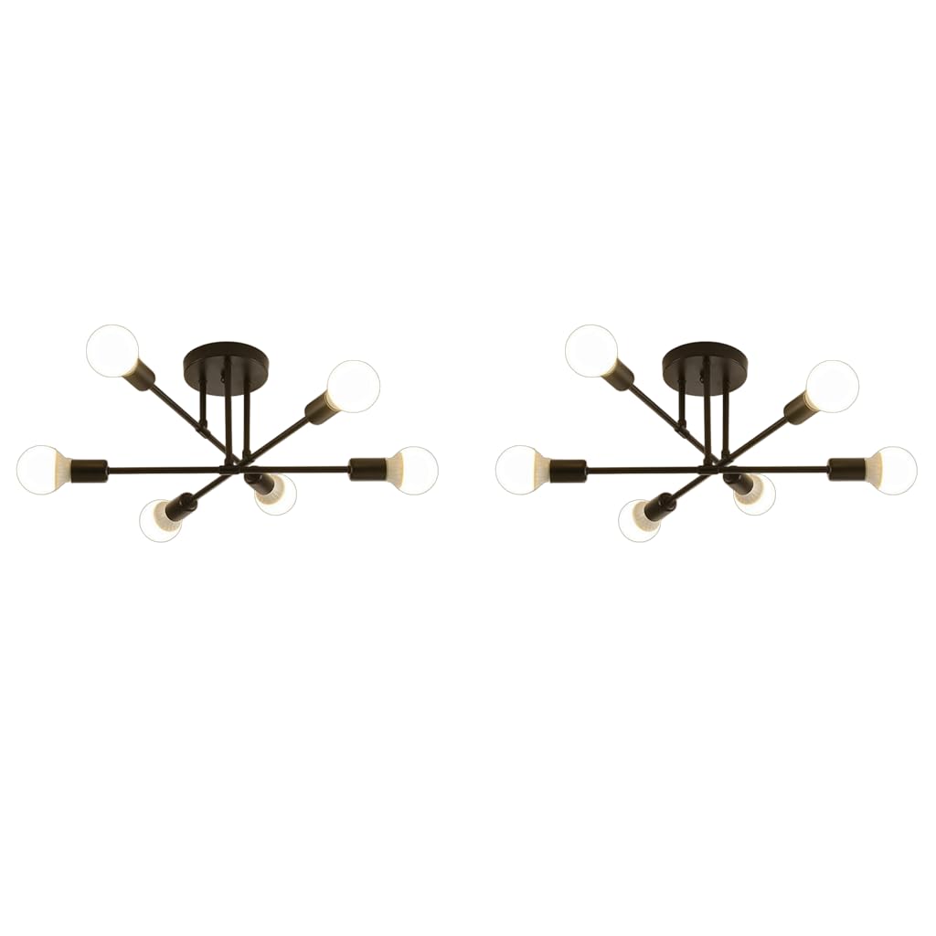 ELEPHANTBOAT Hanging Lights for Living Room featuring 6-Light Metal Chandelier | 2 PCS