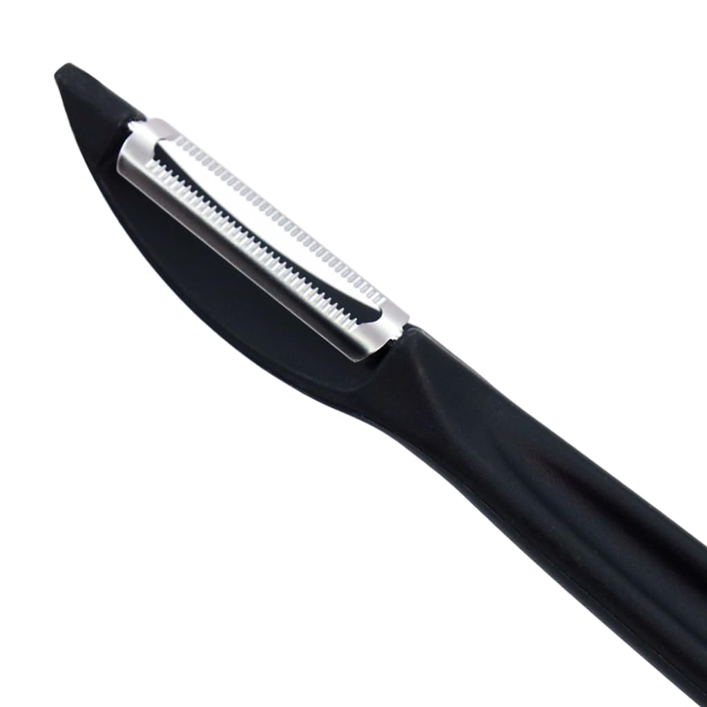 ZIBUYU Peeler for Kitchen with Ergonomic Handle and Stainless Steel Blade | Universal Fruit and Vegetable Tool, Black
