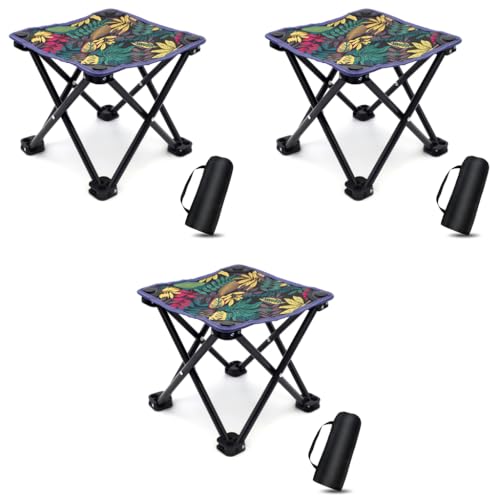 Proberos® Folding Chair Stool for Camping Travelling with Portable Bag, Foldable Stool for Fishing Hiking Gardening Beach Max 220lb 27 x 27 x 23cm 3 PCS