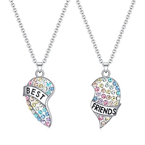 ZIBUYU Heart Necklace for Friendship Girls Magnetic Heart Pendant for Women Best Friend Jewelry for Girls Charm Gift for Best Friend Pendant for Women and Girl Friendship Necklace - 1 Pair
