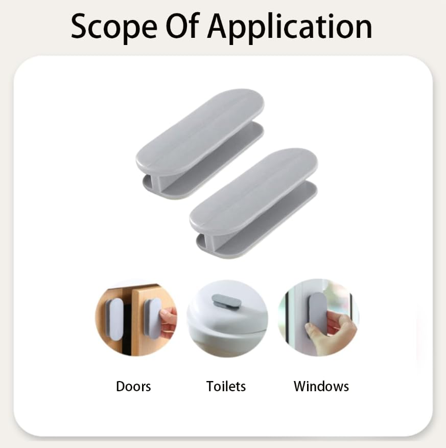 Zibuyu Self Stick Auxiliary Door Handles for Cabinets and Drawers with 0.8 in Groove | Grey ABS Push Pull Helper