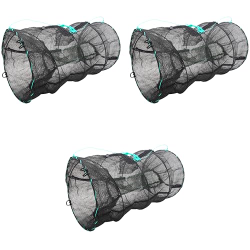 Proberos® 2 Pack Fishing Net Lobster Crab Trap Fish Basket Collapsible Portable Cage Keep Net for Crayfish 12.6X20.1inches 3PCS