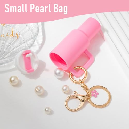 HASTHIP® Mini Keychain Accessories for Stanley Cup Cute Charms Women Purse Handbag Girls Christmas Gifts Valentines Day Pink 2PCS