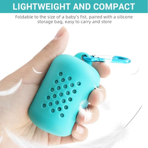 Proberos® Quick Dry 40x40cm Cooling Towel for Gym Outdoor Cool Microfiber Sweat Men Women Yoga Portable Pocket Face with Silicone Box Carabiner Green 3 PCS