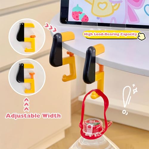 HASTHIP® Portable Duck Shaped Detachable Non-Slip Folding Table Hook – No Drill Purse Hanger & Bag Clamp for School/Office Desk Storage & Organization