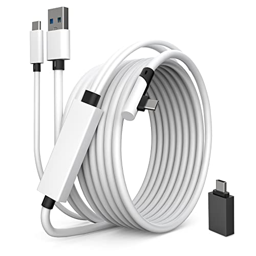 Verilux® Link Cable 16.8 FT Compatible with Meta Quest 3/Quest 2/Pro and PC/Steam VR, High Speed PC Data Transfer, USB 3.0 to USB C Cable for VR Headset and Gaming PC