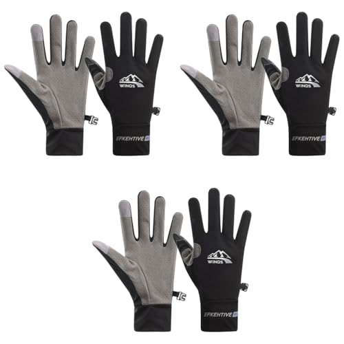 Proberos® Driving Gloves Men Women Summer Ice Silk Breathable Touch Screen Design Anti-Slip Palm Outdoor Casual Sport Full Finger Riding Golfing 3PCS