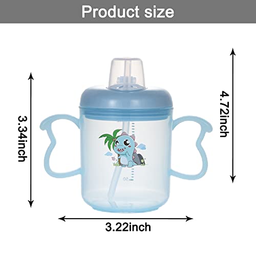 SNOWIE SOFT® @ Toddler Water Bottle with Ears Foodgrade PP Cup Drinking Cup with Silicone Straw Heat Resistant Water Cup Milkpowder Bottle with Calibrated Scale 260ml Heat Resistant Microwave Use