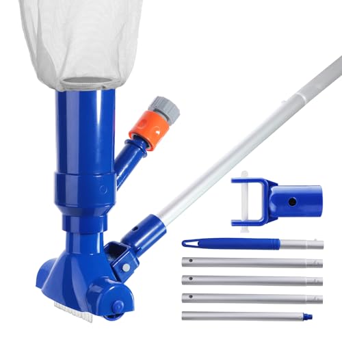 HASTHIP® Pool Cleaning Brush Kit Assembly Pool Vacuum Cleaning kit with Brush Cleaning Head & Filter Bag Sparkling Pool Cleaning Kit