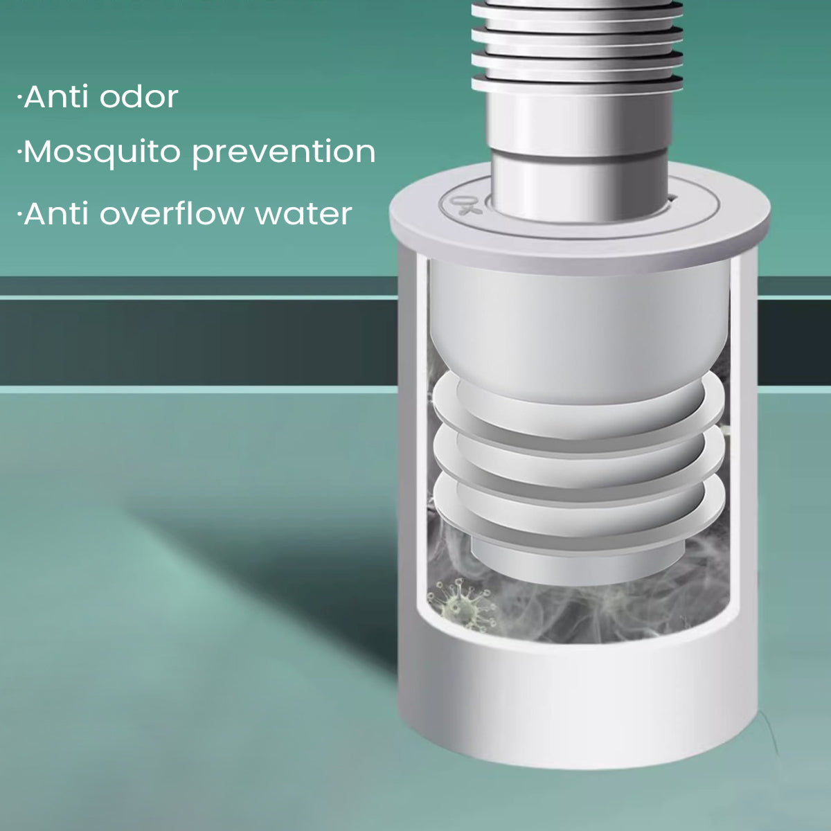 Supvox Kitchen Sewer Plug,  Anti-odor Leakproof Silicone Sewer Plug,  Universal Variable Silicone Sewer Plug for Kitchen Sewer Pipes, Bathroom, Variable Size Cuttable Design