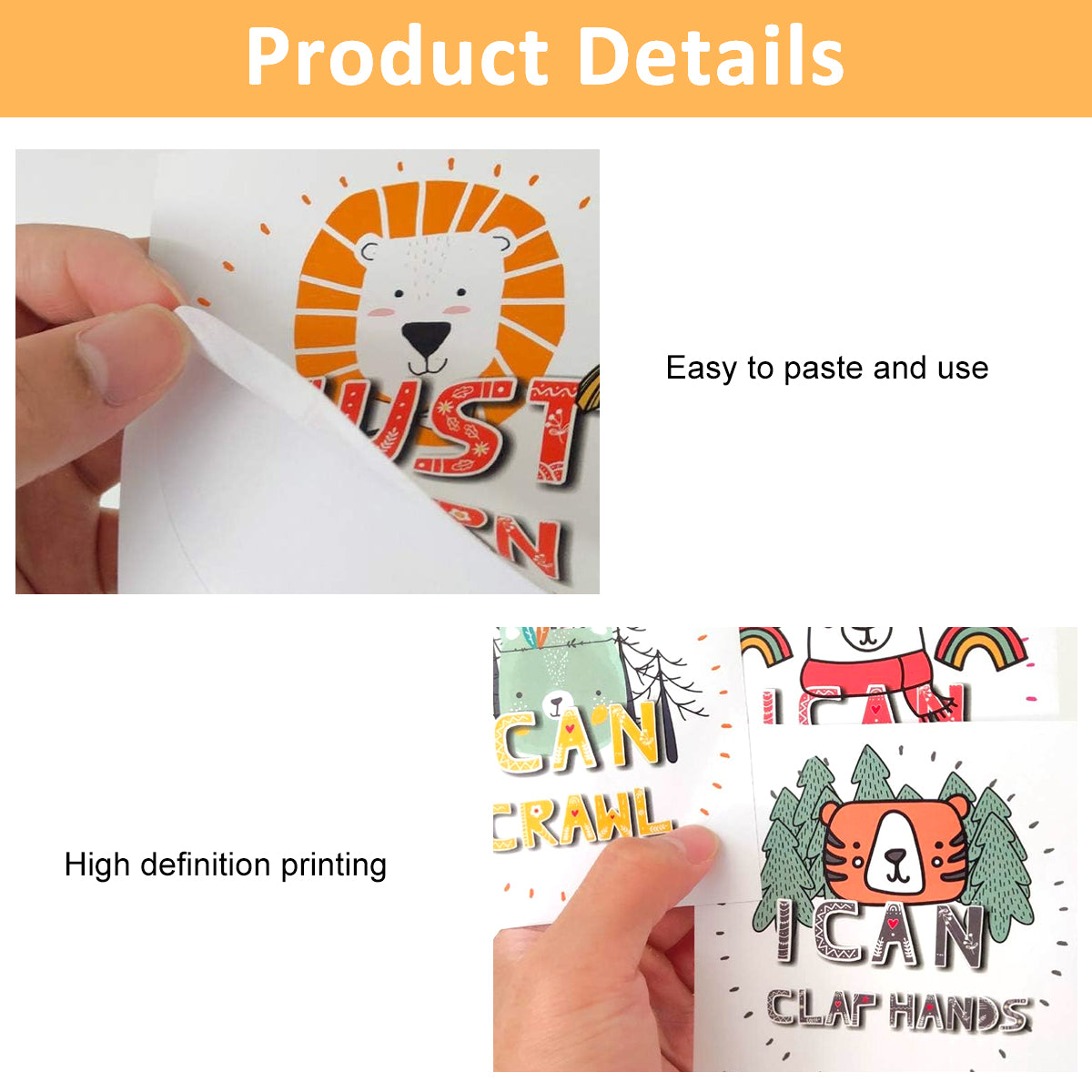 SNOWIE SOFT 12Pcs Baby Skill Milestone Stickers Baby Photography Props Animals Sticker 'My First I Can'' Milestone Stickers Photo Props for Babies Newborn Monthly Milestone Stickers 10x10cm