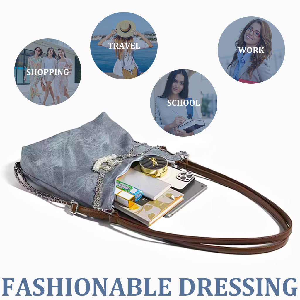 PALAY Shoulder Bag for Women Chic Women PU Hobo Bag Tote Bag Chain Shoulder Bag Convertible 2 in 1 Shoulder Bag Backpack Fashion Casual Hobo Bag