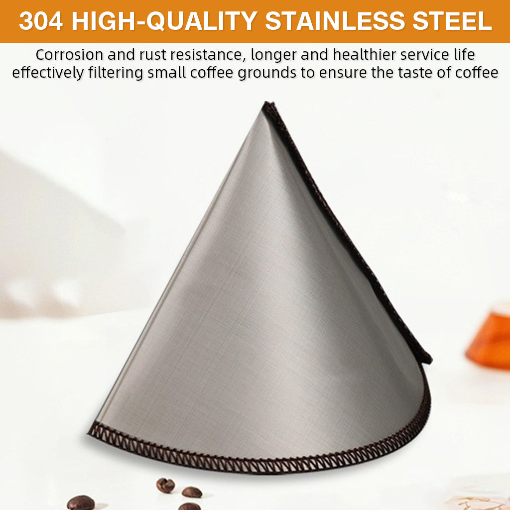 Supvox Stainless Steel Coffee Filter Reuseable Fine Mesh Stainless Steel Pour-over Coffee Filter Paper Coffee Filter Alternative
