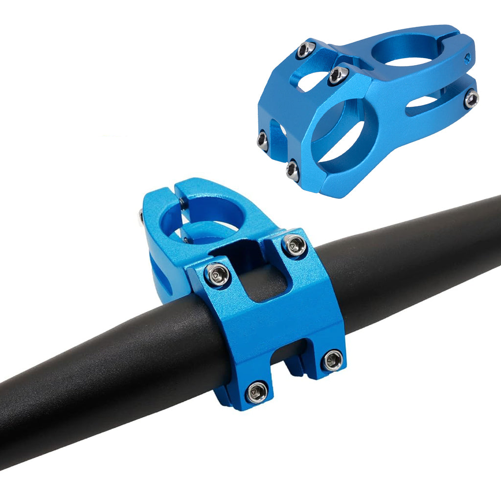 Proberos Blue Aluminum Alloy Handlebar Stem 31.8mm Clamp Diameter Lightweight Durable Handlebar Stem for MTB Modification, Stylish Design for Mountain Bike Stability and Performance