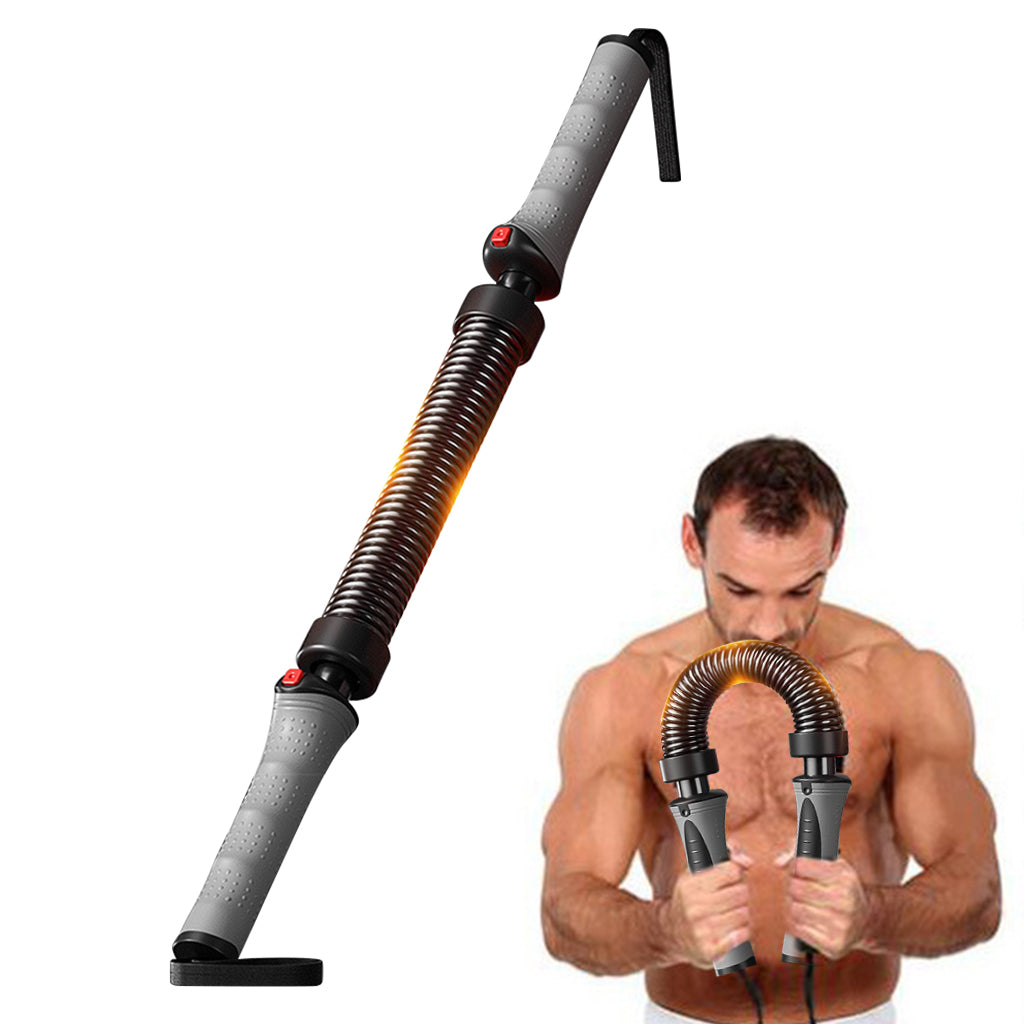 Proberos® Power Twister Bar 110lbs-154lbs, Resistance Advanced Carbon Steel, Upper Body Training Bar for Chest, Arms & Shoulders, Rubberized Grip, Durable Home Gym Workout Equipment, Grey