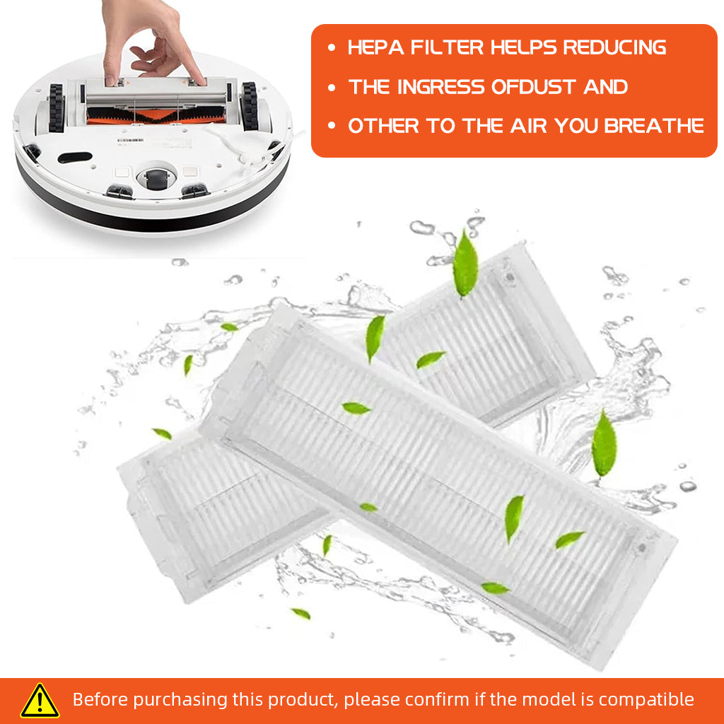 HASTHIP 9Pcs Replacement Parts for Mi Robot Vacuum-Mop 2i & 2 Pro, Spare Accessories with 1 Main Brush, 3 Side Brushes, 2 Mop Cloth, 2 Filters, 1 Cleaning Brush - Cleaning Tools
