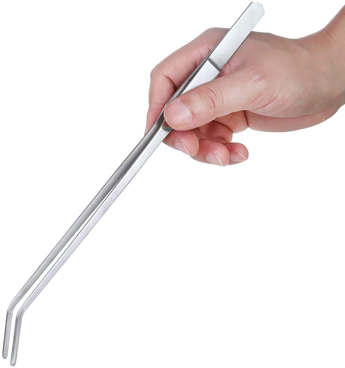 HASTHIP Tweezers for Aquarium with 27cm Curved Tip featuring Ergonomic Design & Stainless Steel | Ideal for Plant and Shrimp Tank Maintenance