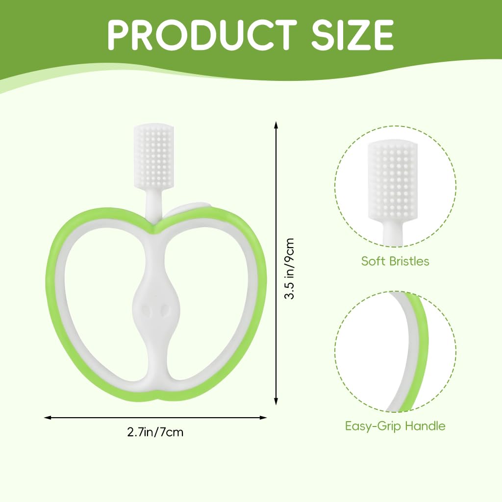 SNOWIE SOFT Baby Toothbrush for 6–24 Months with Double Sided Silicone Design and Easy Grip Handle