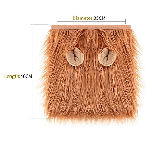 Qpets® Dog Lion Mane Funny Headwear for Lion Mane for Dogs Lion Hair Ear Headwear for Dog Halloween Party Festival Headwear