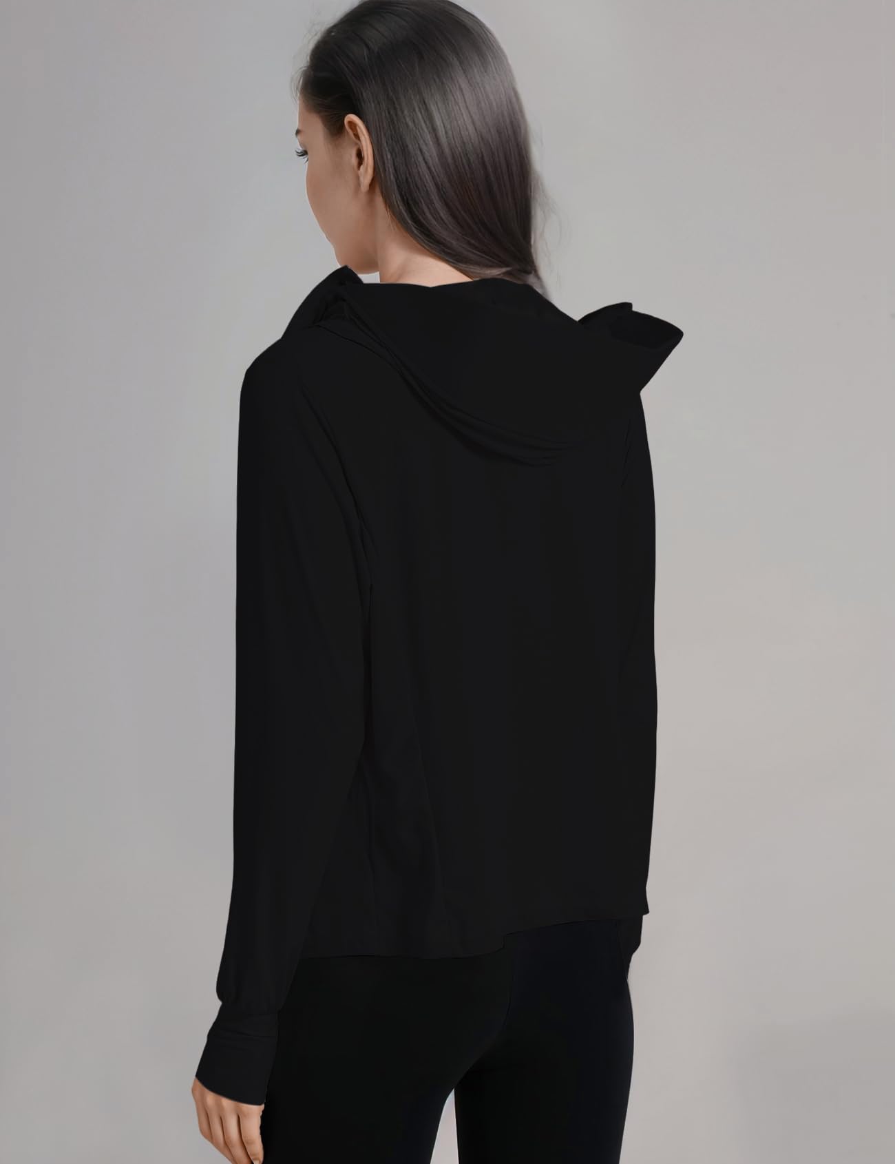 Venzina Women's UPF 50+ Athletic Jacket for Outdoor Hiking with Cooling Fabric and Ponytail Hood