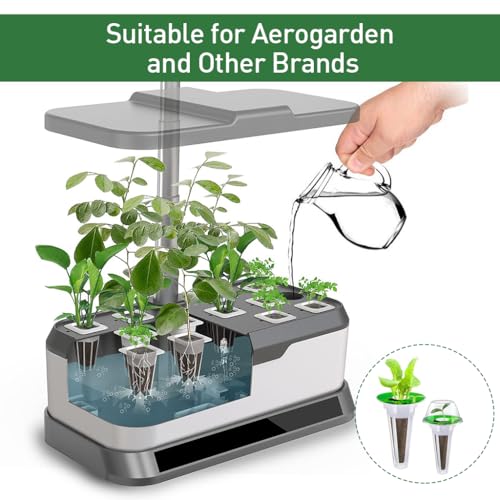 HASTHIP Hydroponic Grow Basket Kit - Gardening Hydroponic Garden Accessories - Including Seed Trays, Transparent Lids, Planting Stickers, Seedling Soil, Tweezer for Seed Starting System Kit (121 Pcs)