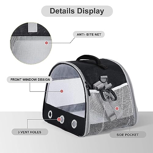 Qpets® Small Pet Carrier Guinea Pig Carrier with Handle & Detachable Shoulder Strap Guinea Pig Carrier with Clear Window Breathable Pet Carrier for Guinea Pig/Rabbits/Ferret/Chinchilla/Bunny