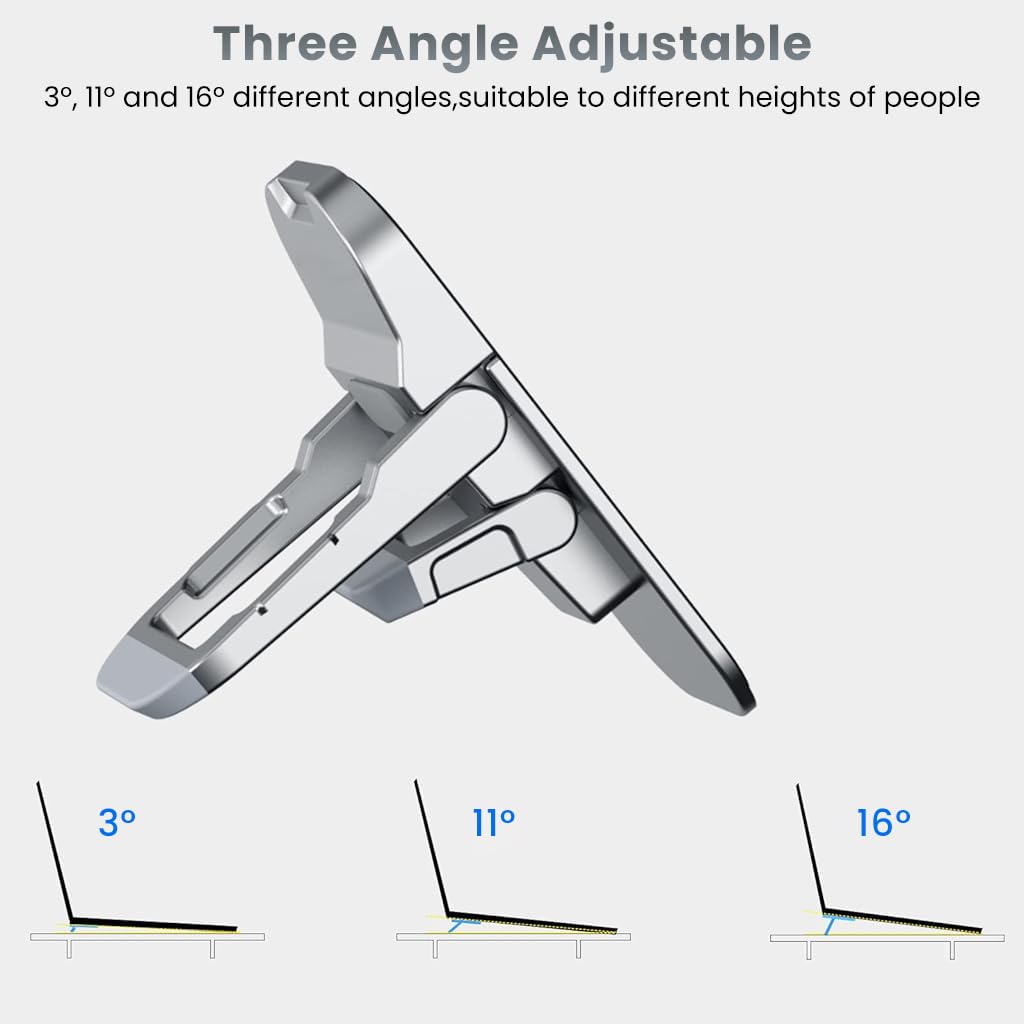 ZORBES Portable Invisible Laptop Riser Stand for Ergonomic Use featuring 2pc Alloy Folding Design