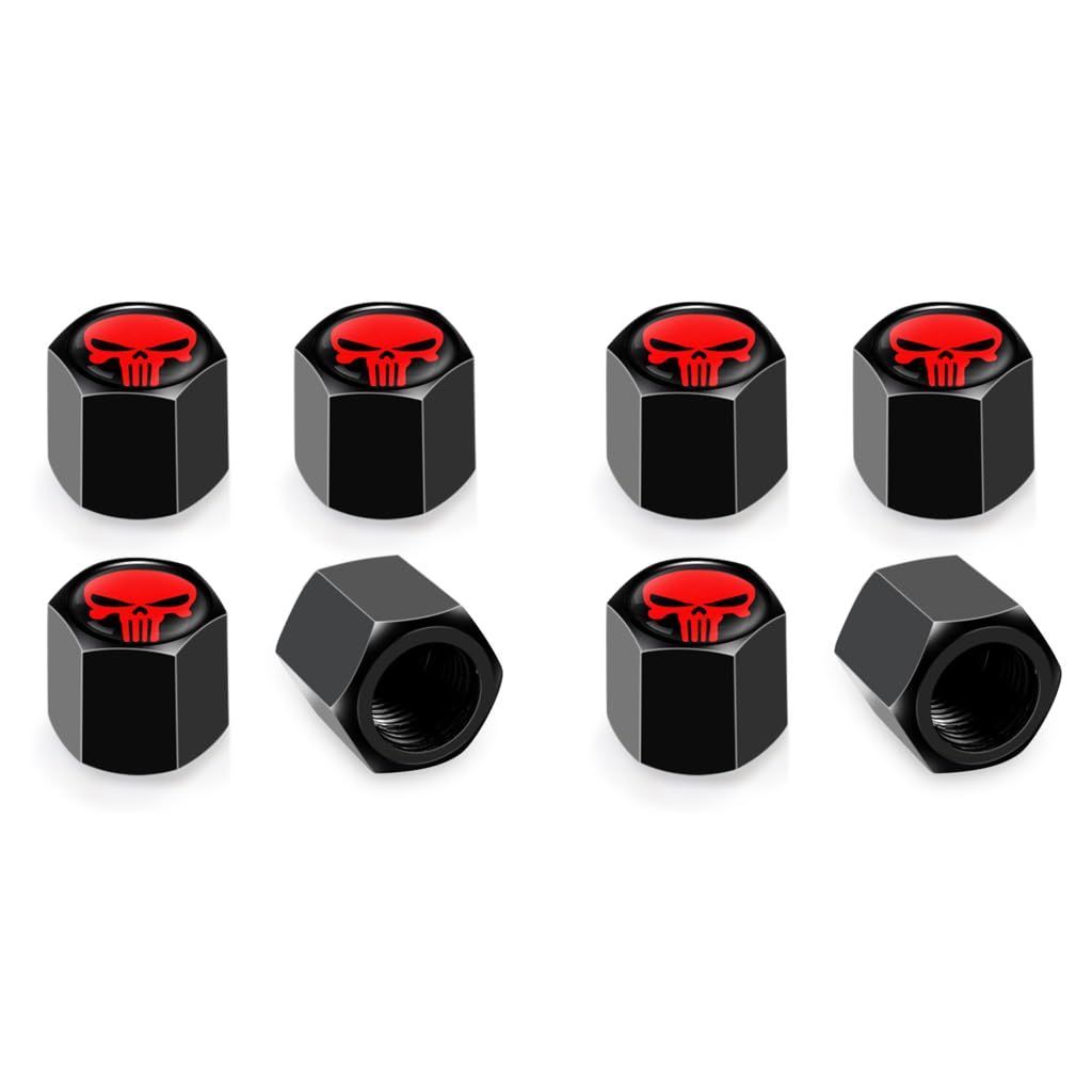 ZIBUYU Car Tyre Valve Caps for Cars Trucks Bicycles Motorcycles | 8PCS Carbon Alloy 8mm