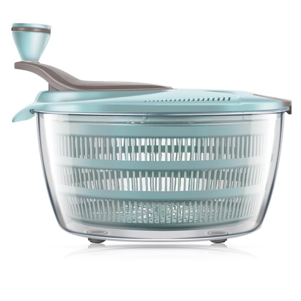 Supvox Salad Spinner for Lettuce and Vegetables with Dual Drainage Lid 4.24 Quart | Family Meal Prep