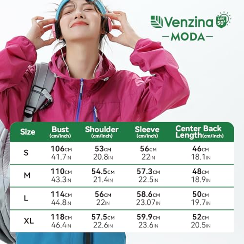 Venzina® Women's Athletic Workout Running Track Full Zip Cropped Jackets UPF 50+ Sun Protection Stand Collar Gym Shirts, Hot Pink, M