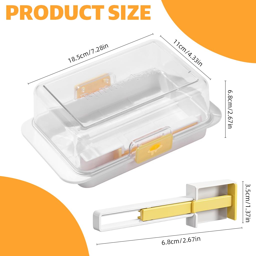 Supvox Butter Cheese Storage Case for 200–500g Blocks with Bottom Guiding Lines | 3 PCS