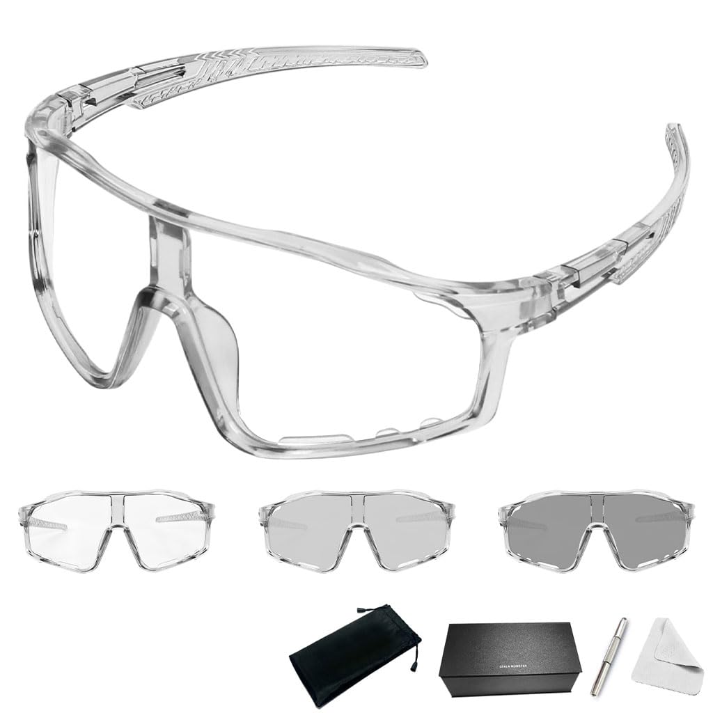 PROBEROS Sports Sunglasses for Cycling and Running with Photochromic Lenses | UV400 Protection