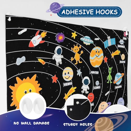 SNOWIE SOFT® Solar System Felt Story Board Set, 3.4 Ft Cosmic Themed Early Learning Storytelling Flannel Board