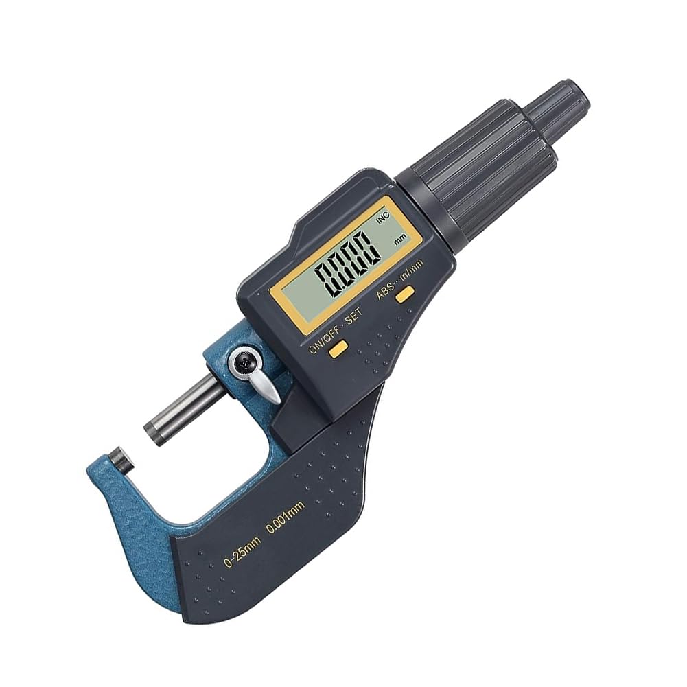 Serplex Digital Micrometer for Precision Measurement with LCD Display and Carbide Surfaces | 0-25 mm Range 0.001 mm Resolution