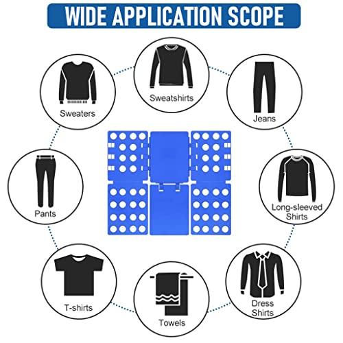 ZIBUYU Clothes Folding Board Quick Adjustable Clothing Flip Fold Time Saving Clothing Folding Board Handy and Neat Wardrobe Cloth Organizer T-shirt Folding Board, Long Sleeves, Shirt - 1