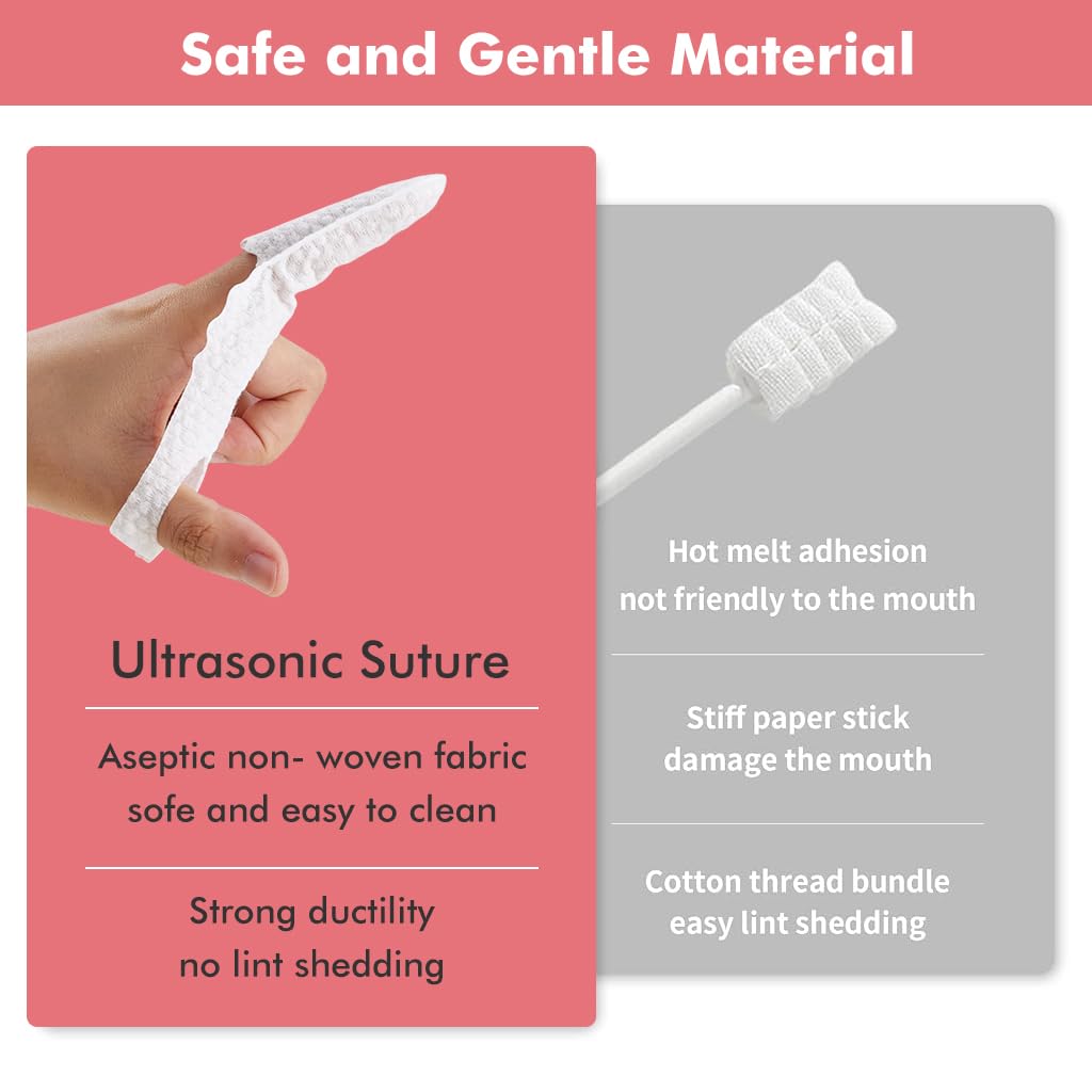 SNOWIE SOFT Baby Teeth Cleaning Wipes 30 pcs for Oral Care with Finger Cot Loop | Gum Safe