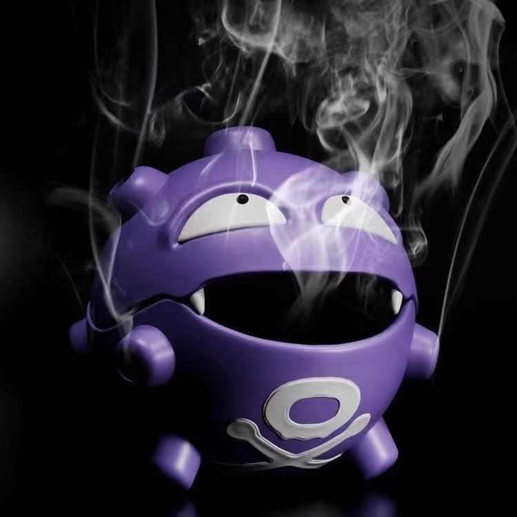 HASTHIP® Cute Monster Coil Incense Burner Desk Organizer, Koffing-Inspired Decorative Coil Incense Holder Desk Decor for Home, Office, and Meditation